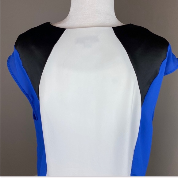 KUT FROM THE KLOTH TRI COLOR SHORT SLEEVE BLOUSE - Picture 3 of 7